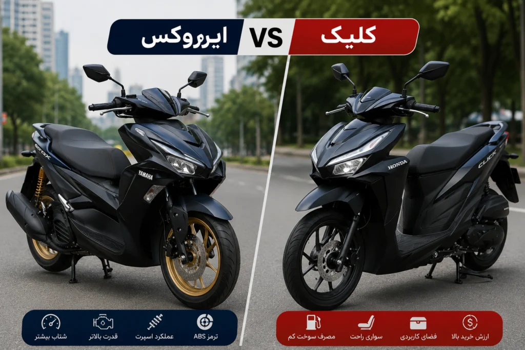 مقایسه موتور کلیک با آیروکس از نظر شتاب، قدرت، امکانات و هزینه نگهداری
