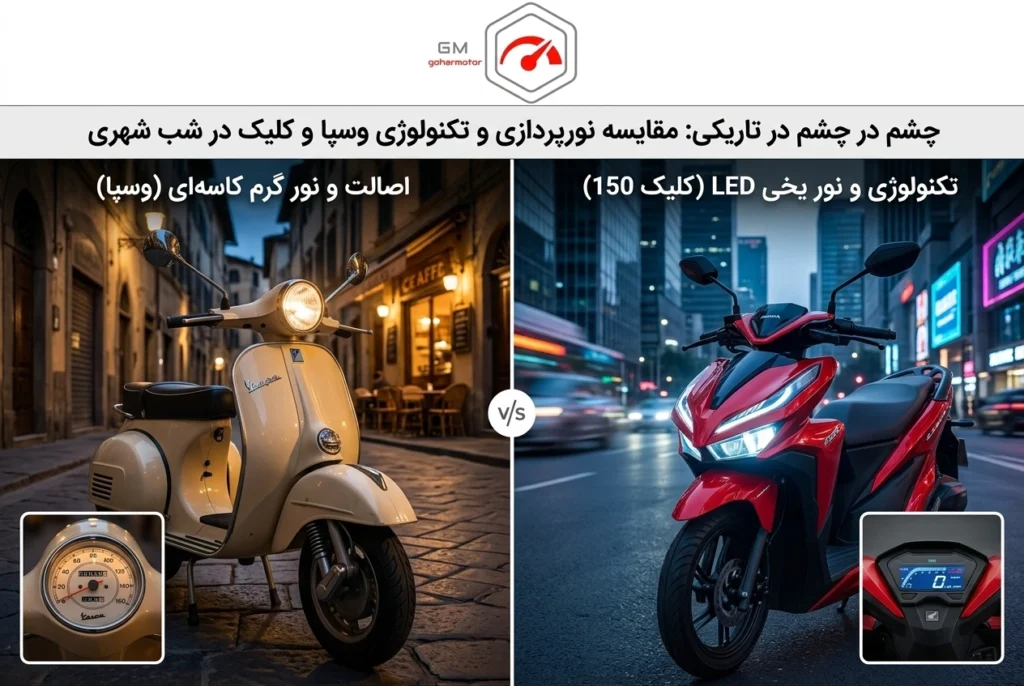 بررسی وضعیت بازار دست دوم مقایسه موتور کلیک و وسپا و افت قیمت آن‌ها - گهرموتور
