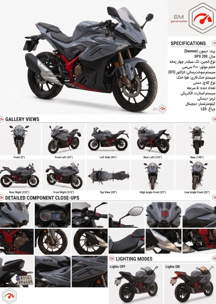 موتور سیکلت دیمون gpx 200‌