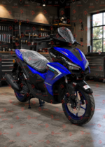 موتورسیکت کبیر ان‌وی‌ایک 170 سی‌سی (مشکی آبی کاربنی براق) | NVX 170 Scooter - تصویر 4