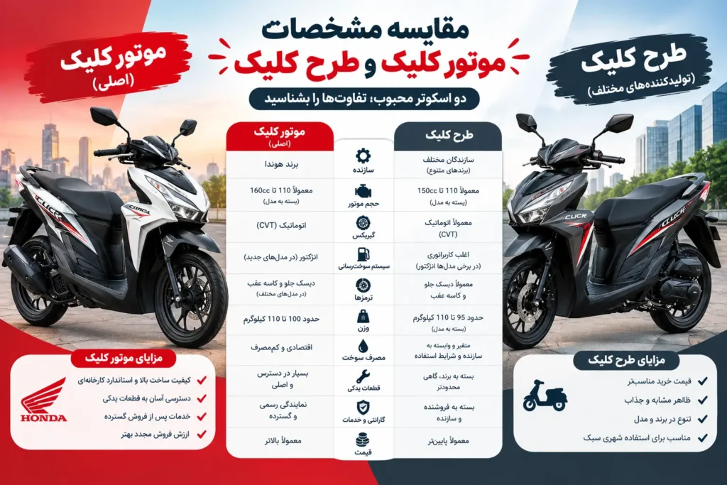 مقایسه موتور کلیک با طرح کلیک-گهر موتور